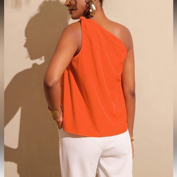 Orange One-Shoulder Top - Picture 2 of 15